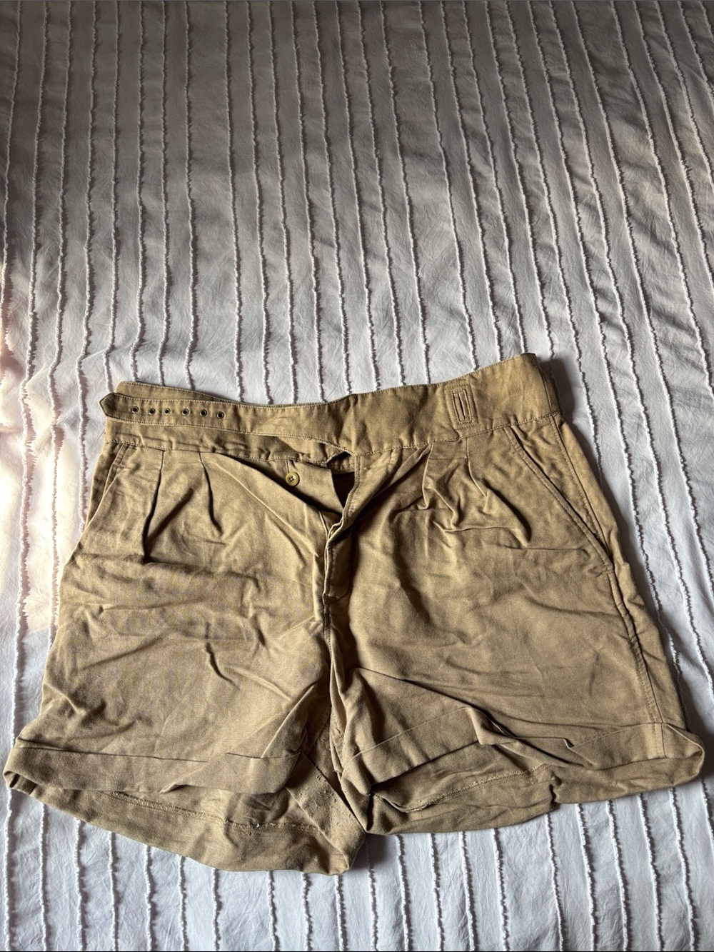 Banana Republic Women’s Khaki High-Waist Pleated Shorts